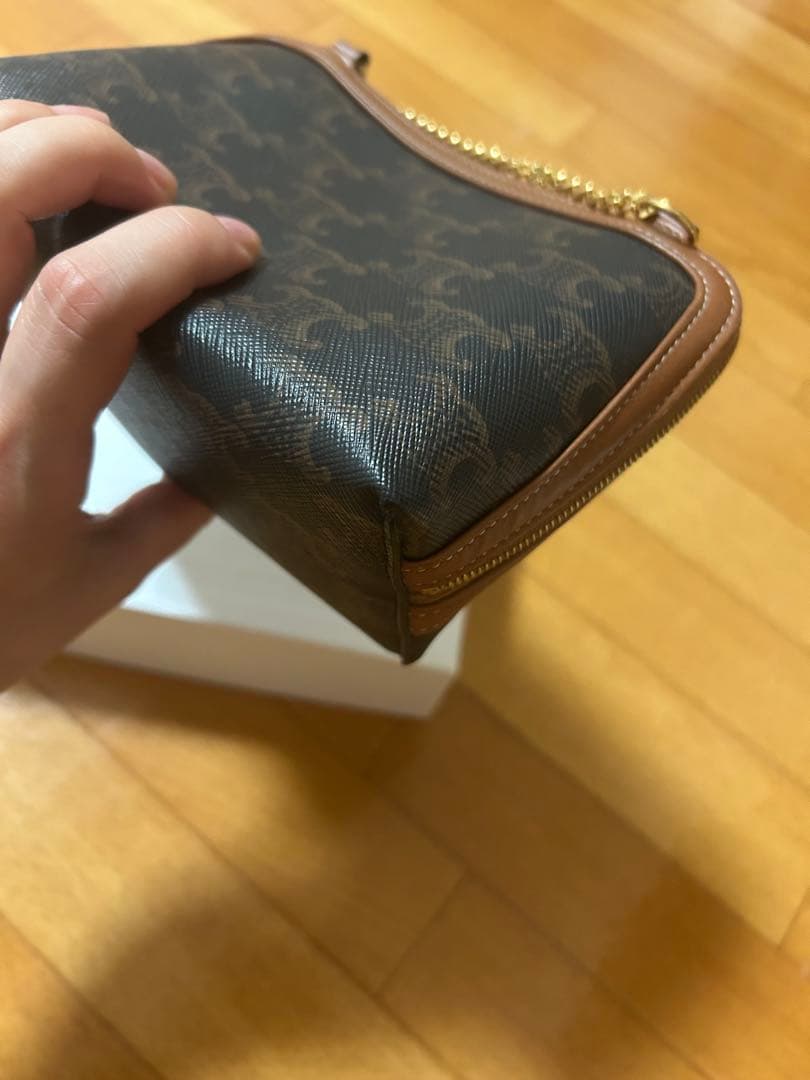 値下げ✳︎CELINE チェーン付きクラッチ / トリオンフキャンバス&ラムスキン