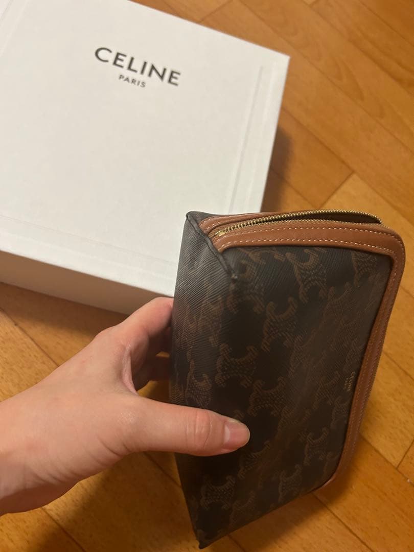 値下げ✳︎CELINE チェーン付きクラッチ / トリオンフキャンバス&ラムスキン