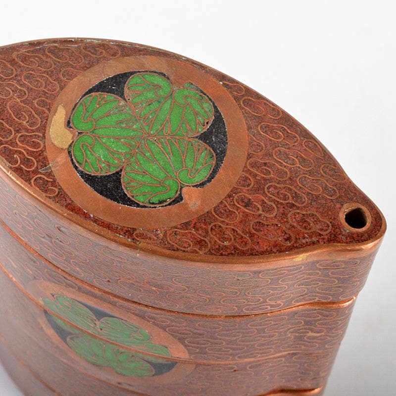 eyeknow74　時代提げ物　古七宝琺瑯彩　葵文印籠　N　6228