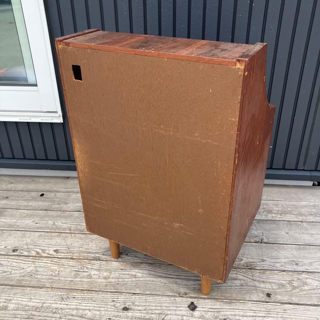 昭和レトロ 古家具 木製コンソールテーブル コールキャビネット 電話台 花台