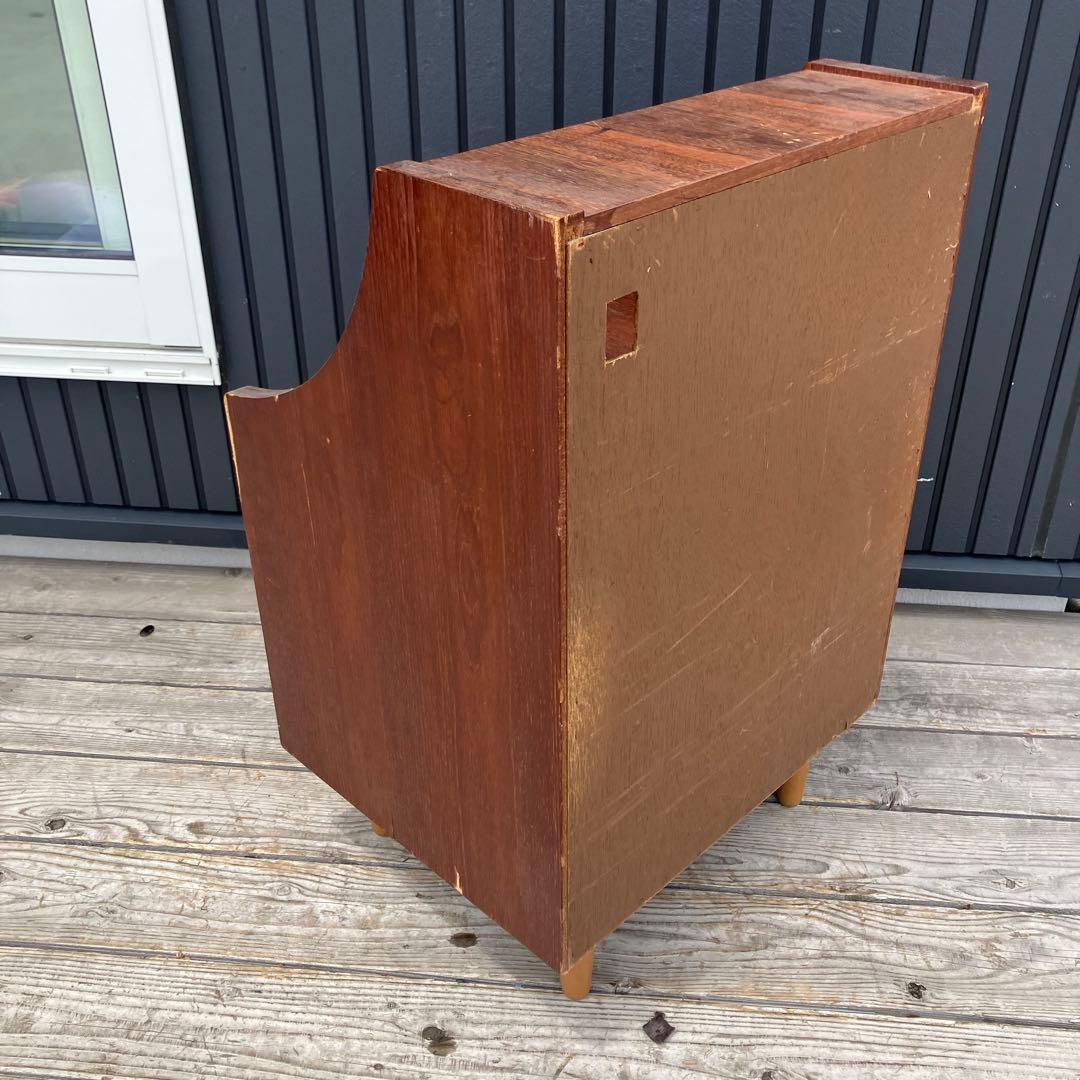 昭和レトロ 古家具 木製コンソールテーブル コールキャビネット 電話台 花台