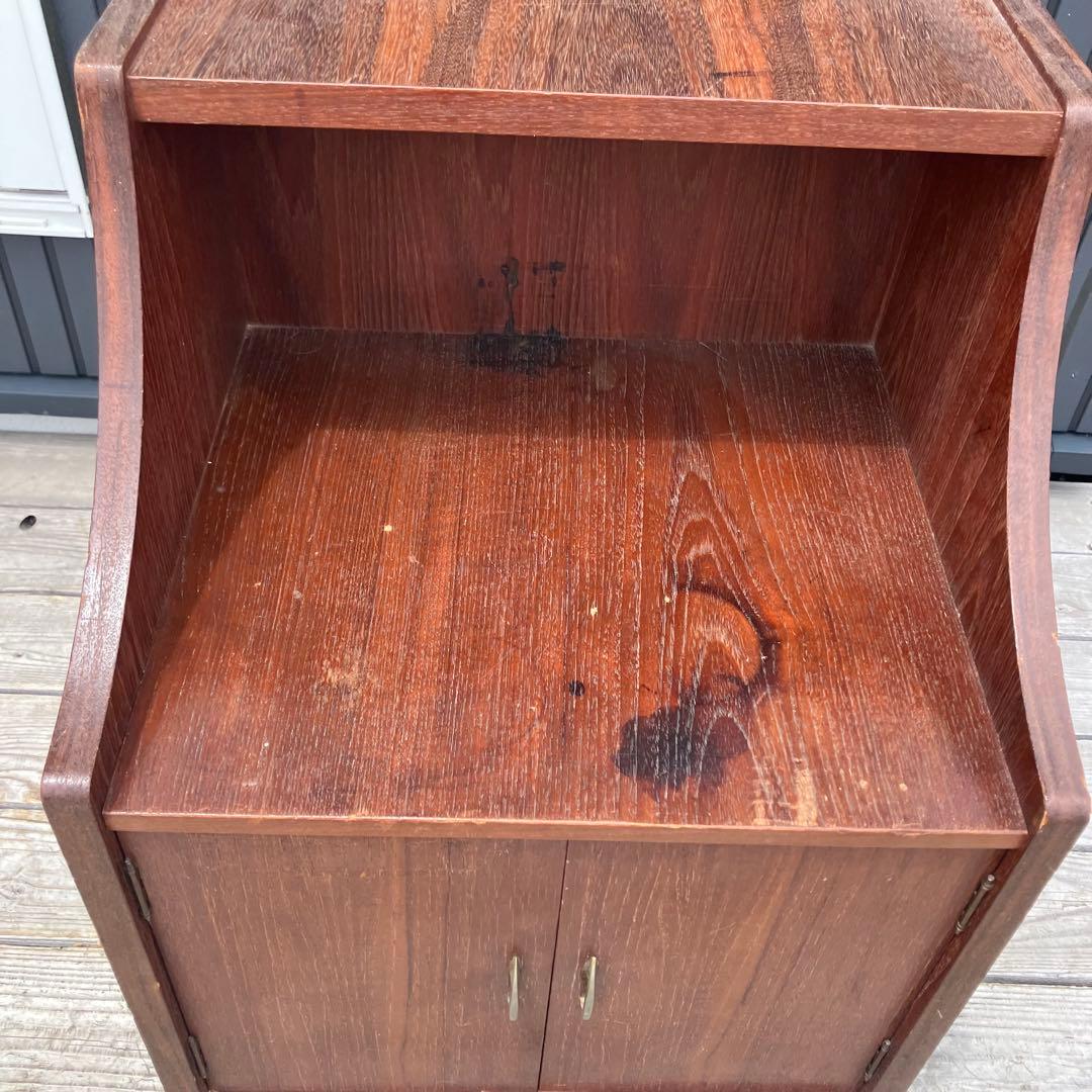 昭和レトロ 古家具 木製コンソールテーブル コールキャビネット 電話台 花台