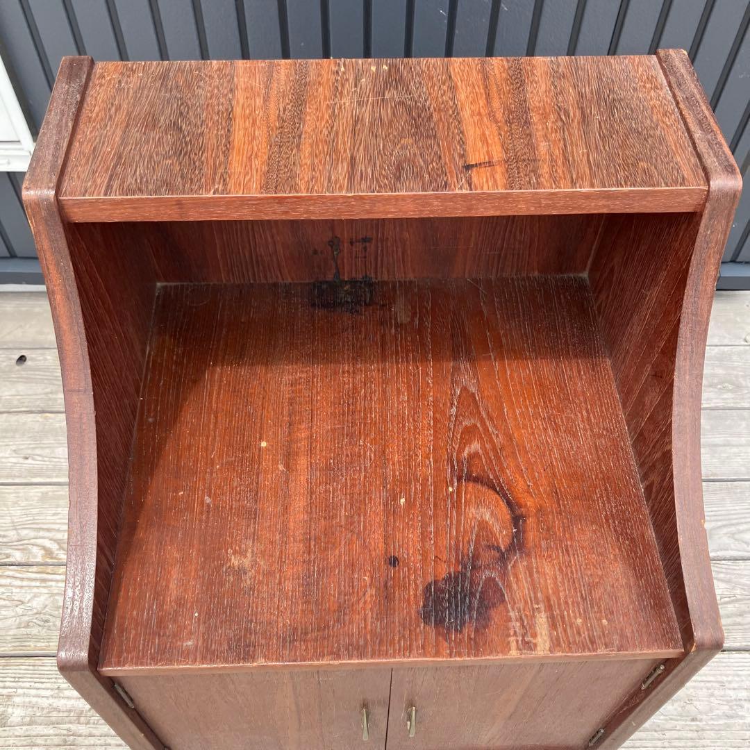 昭和レトロ 古家具 木製コンソールテーブル コールキャビネット 電話台 花台