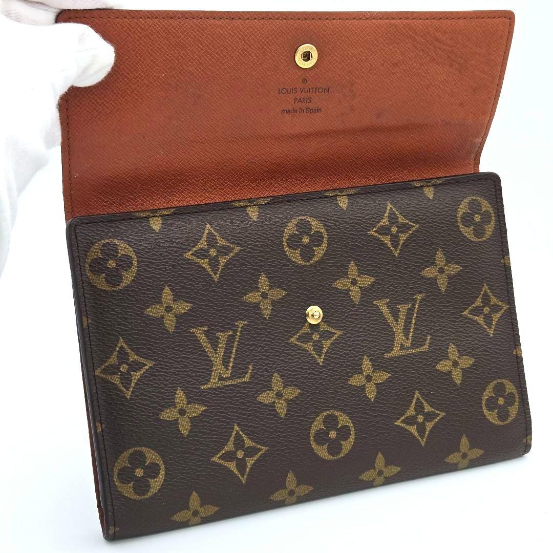 ルイヴィトン モノグラム ポシェット パスポール パスポートケース 三つ折り財布