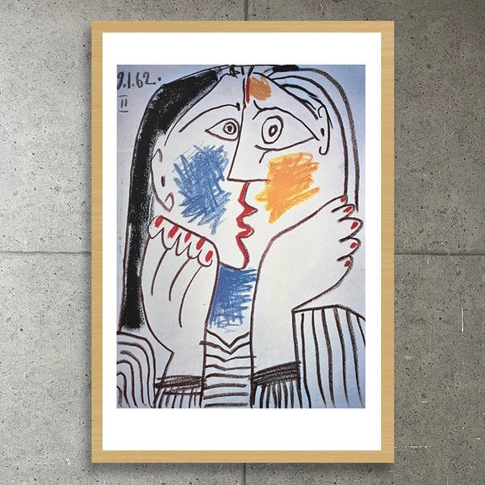 パブロ・ピカソ「ほおづえ」額装ポスター/アート/名画 picasso