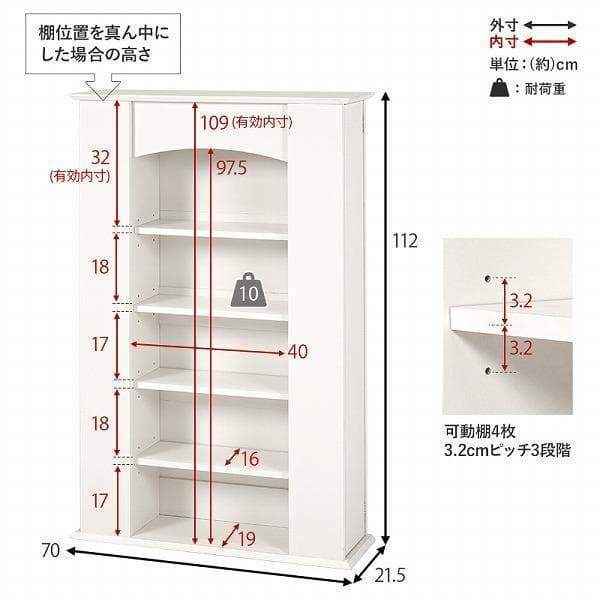 ⑦エレガント マントルピース 収納 5段 キャビネット システムラック 姫系