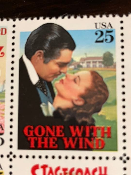 アメリカ切手　映画　25セント 4種