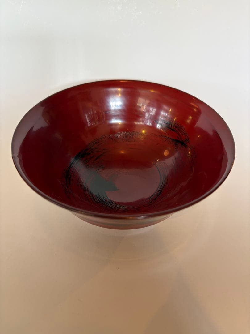 瀬戸國勝　漆器　朱地黒漆八カ目　椀　未使用品