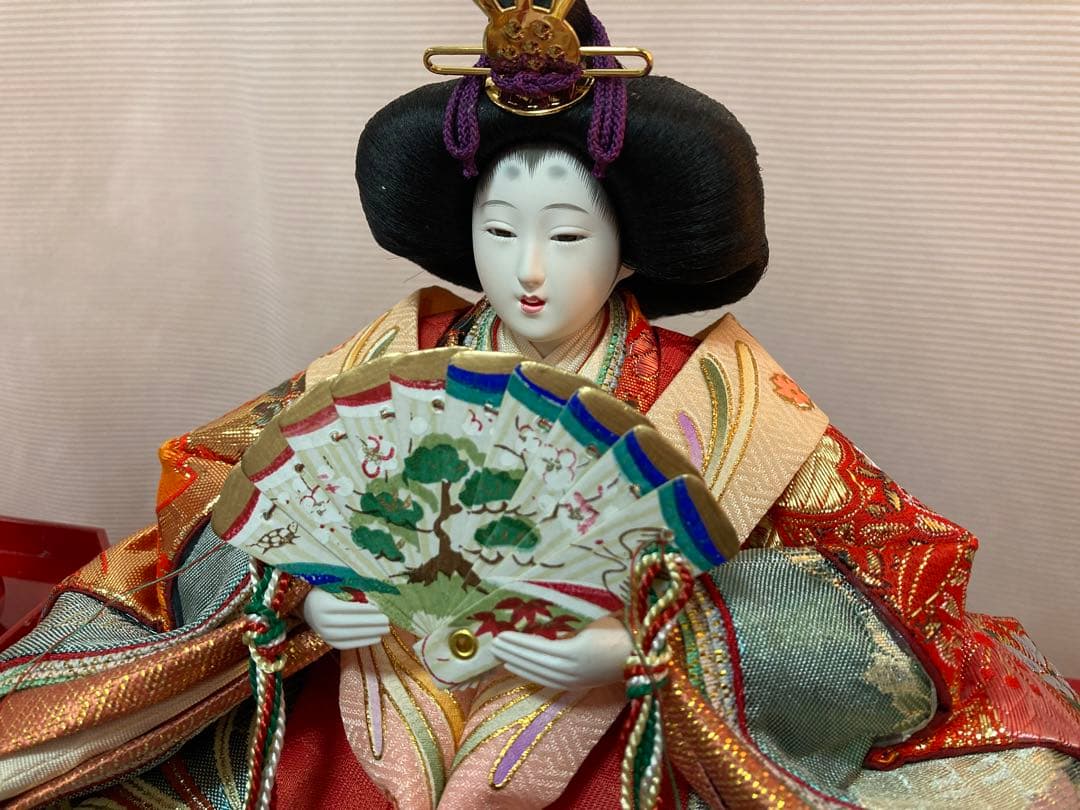 雛人形セット 桜の花と提灯付き