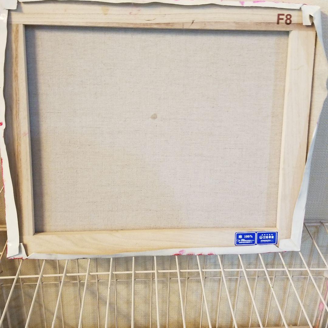 油絵　くーちゃん　バッグをたくさん持つ鳥