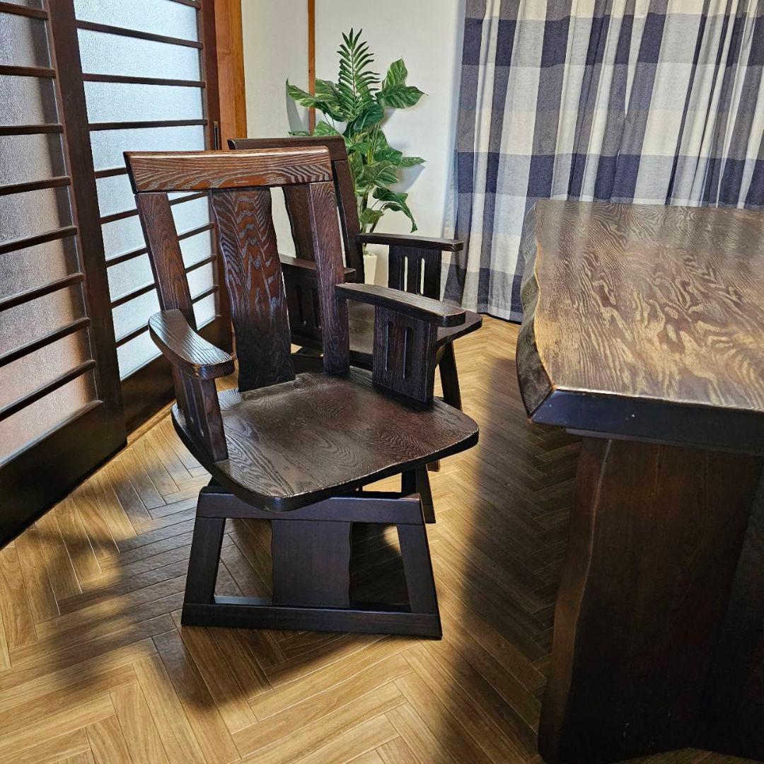 aya　ヴィンテージダイニングテーブル　4人分回転チェアセット