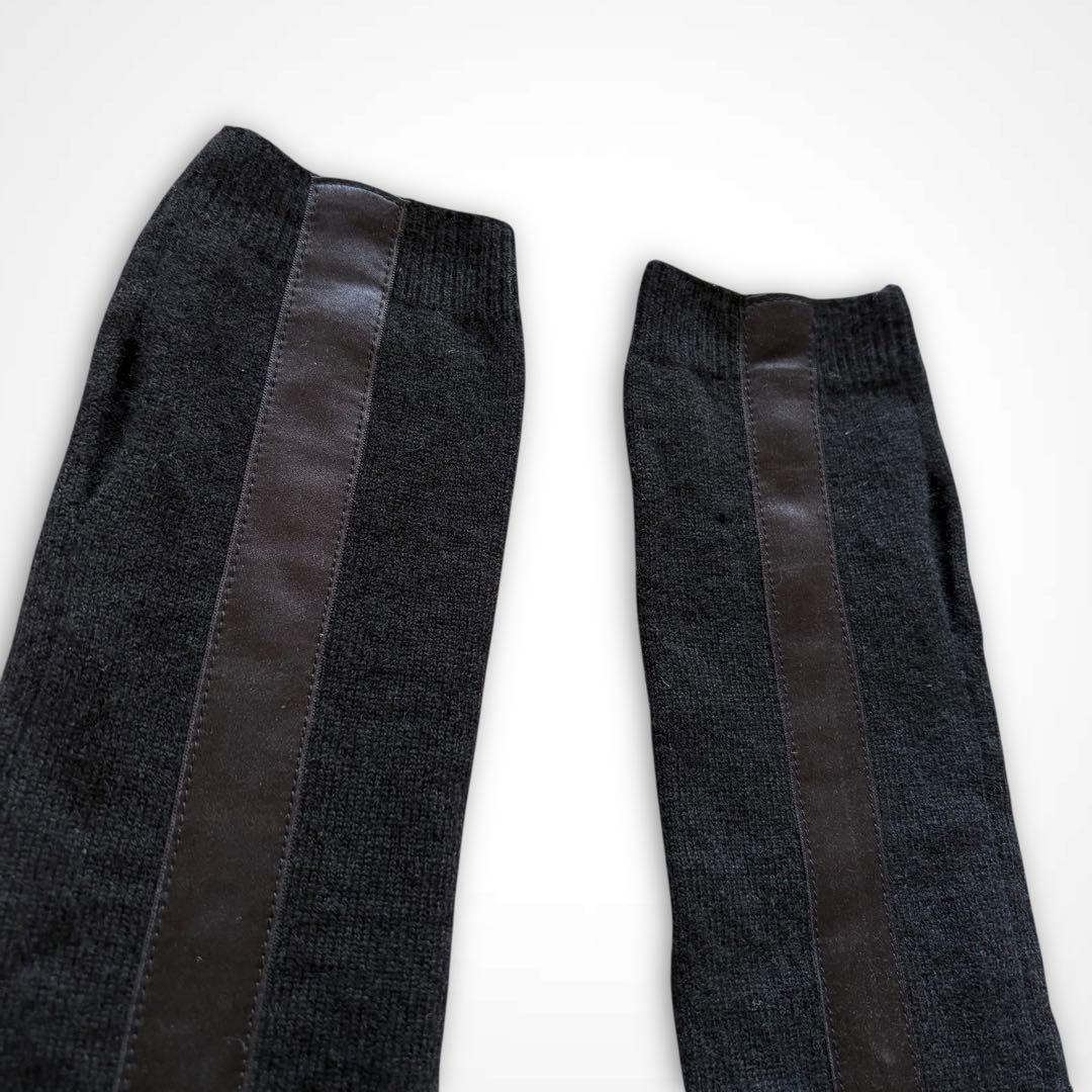 07AW ナンバーナイン カシミヤ 100% シルク ライン アームウォーマー