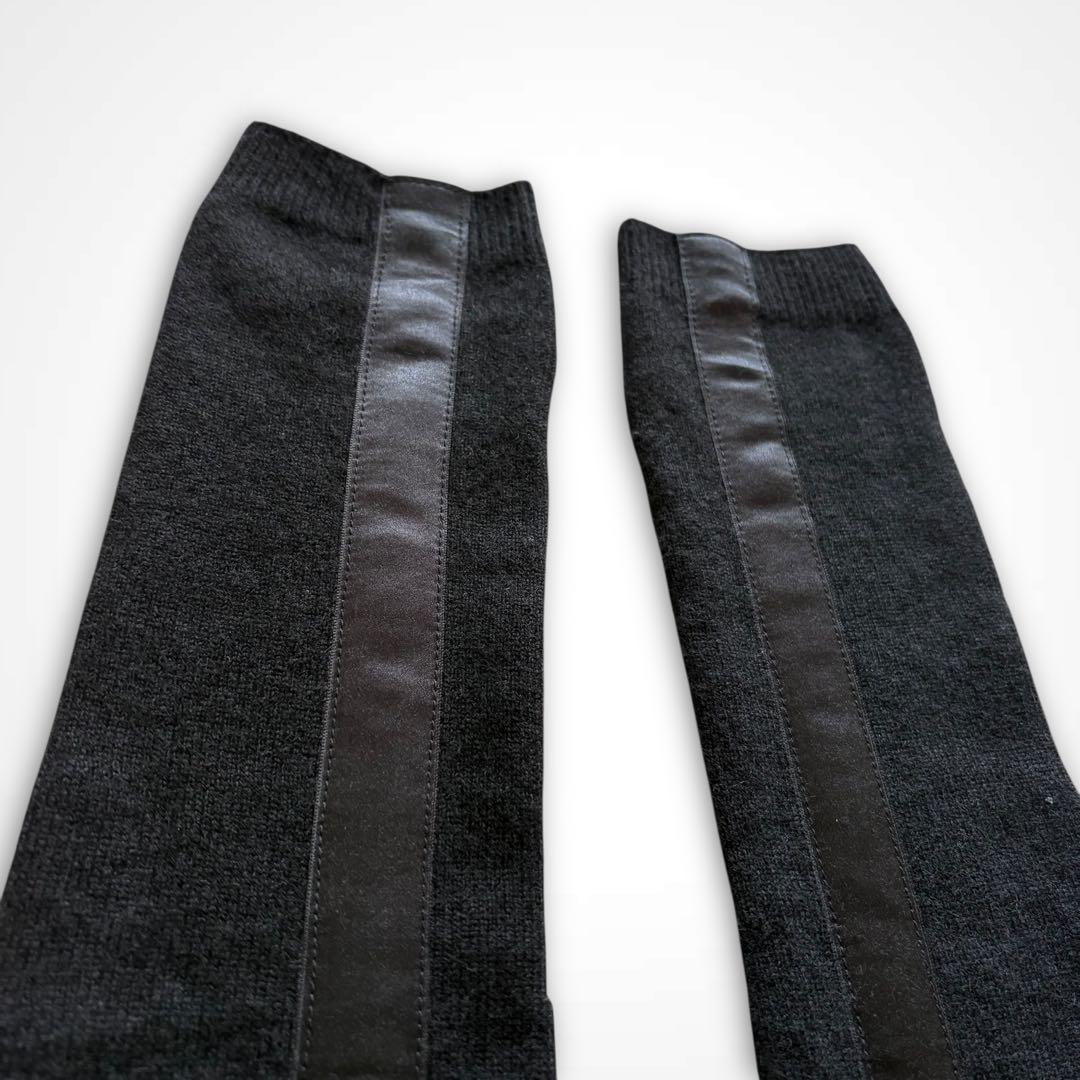 07AW ナンバーナイン カシミヤ 100% シルク ライン アームウォーマー