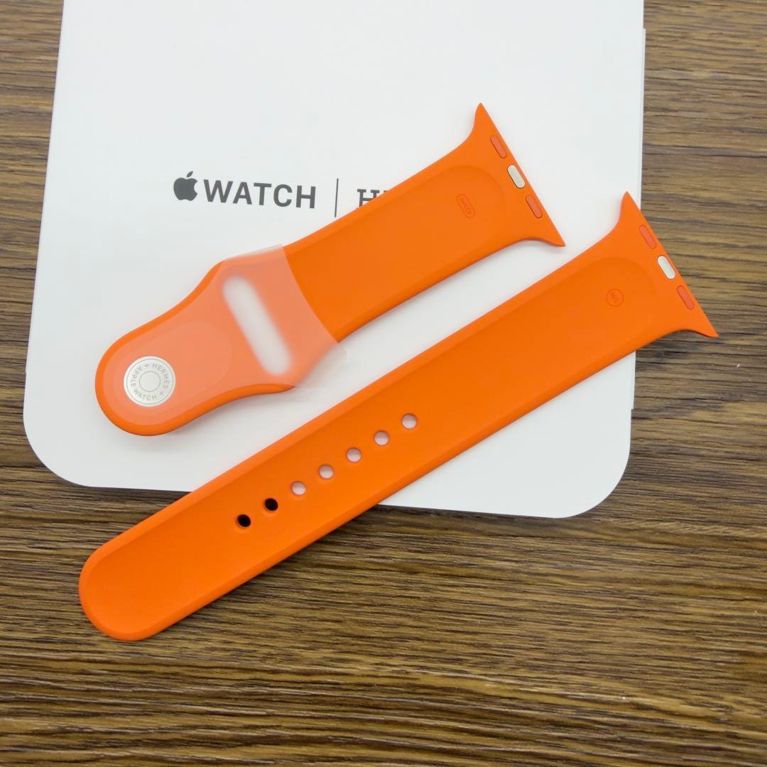 3038 未使用　Apple Watch エルメス　オレンジ　ラバーバンド