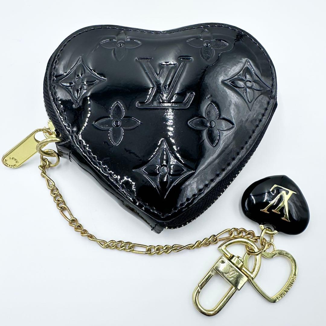 ルイヴィトン ヴェルニ ハート ポルトモネクール 小銭入れ ケース 黒