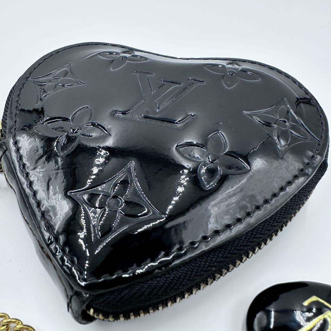 ルイヴィトン ヴェルニ ハート ポルトモネクール 小銭入れ ケース 黒