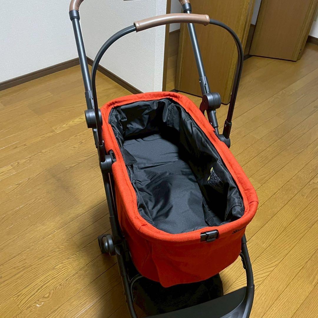 【美品】コンビ コムペット ルルテイル キャリー レッド　ペットカート
