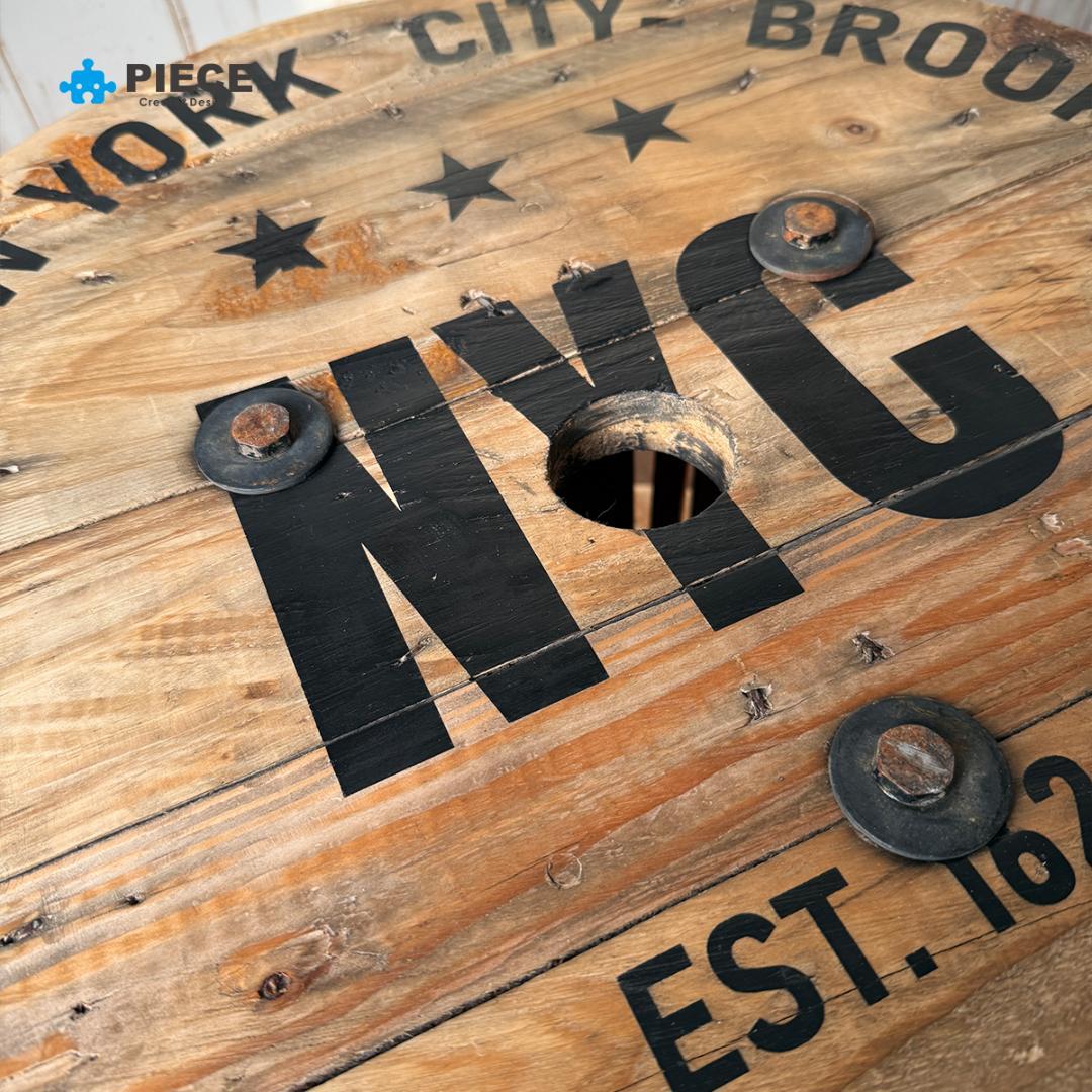 ケーブルドラム 電線ドラム テーブル アメリカン インテリア ガレージ 古材NY