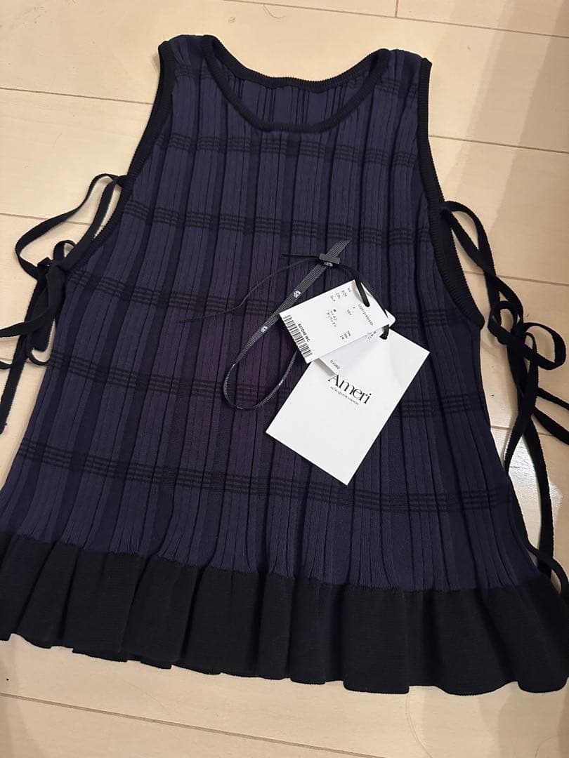 トップス Ameri MEDI PURIPURI SHORT KNIT TOP