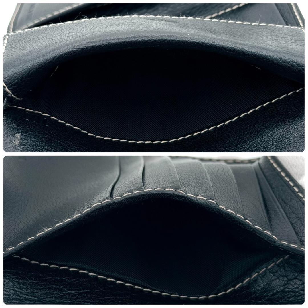 PRADA プラダ サフィアーノ パンチング 三角ロゴ 三つ折り財布 ブラック