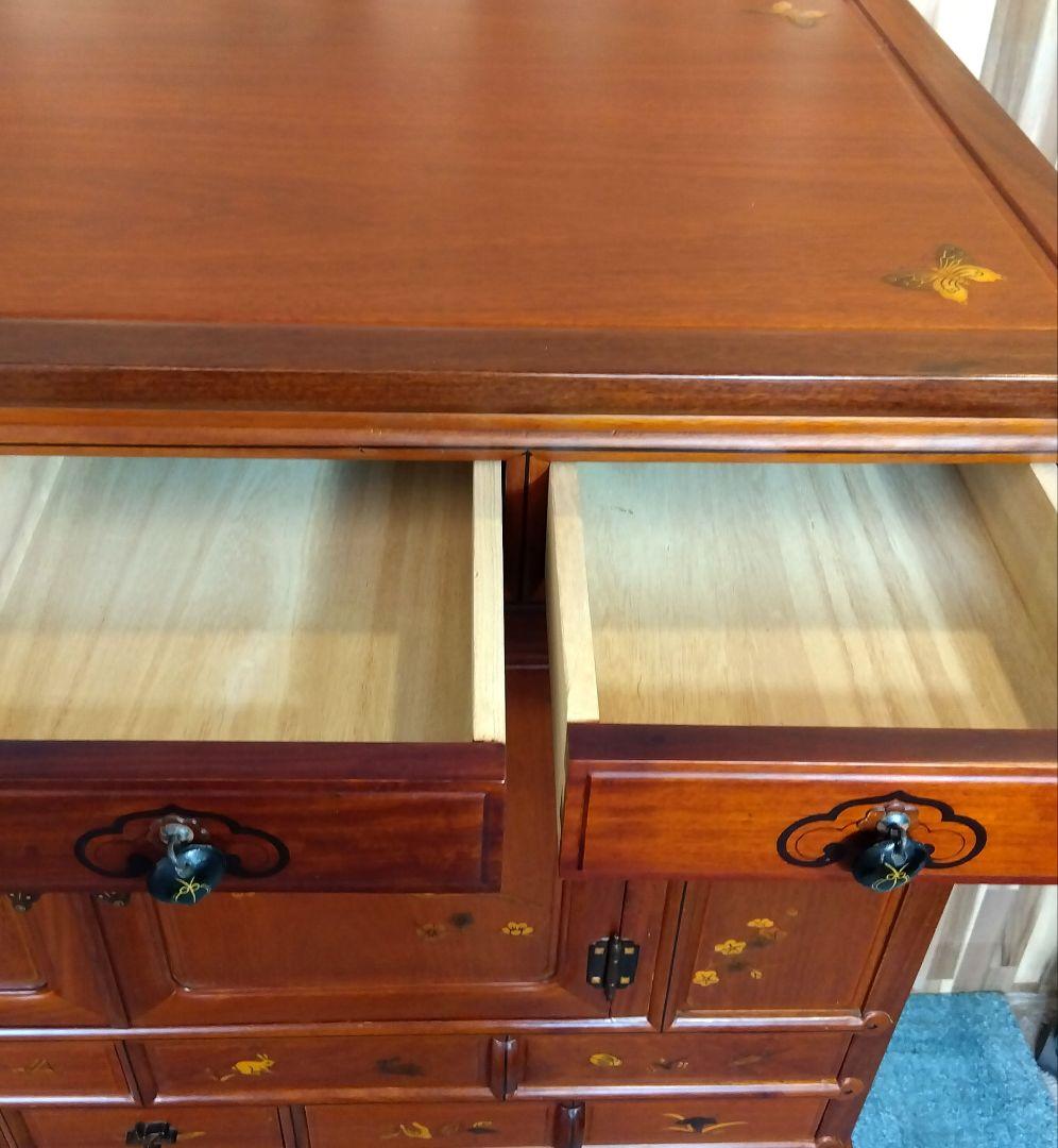 アンティーク　唐木　象嵌模様 花鳥図 李朝家具 李朝箪笥
