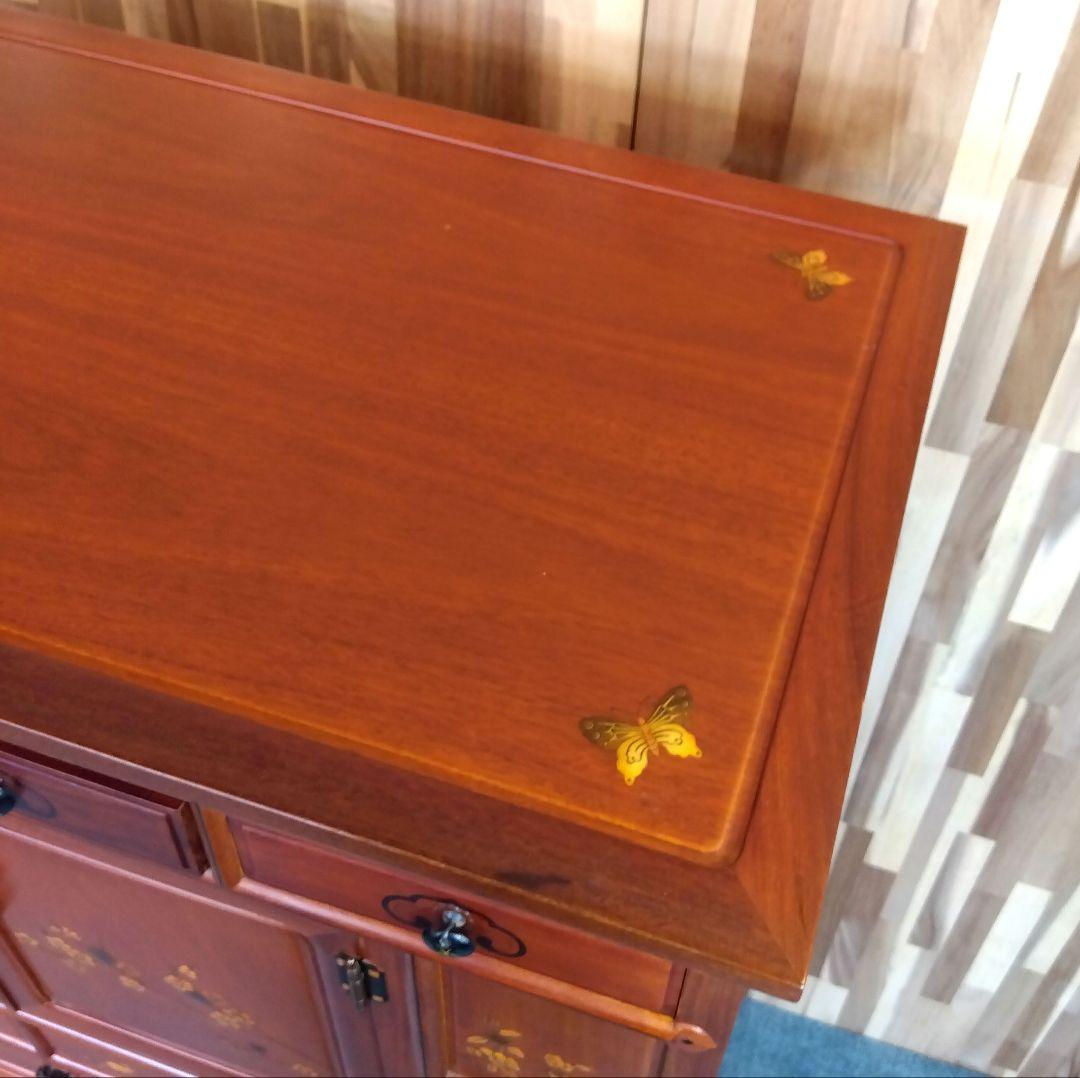 アンティーク　唐木　象嵌模様 花鳥図 李朝家具 李朝箪笥