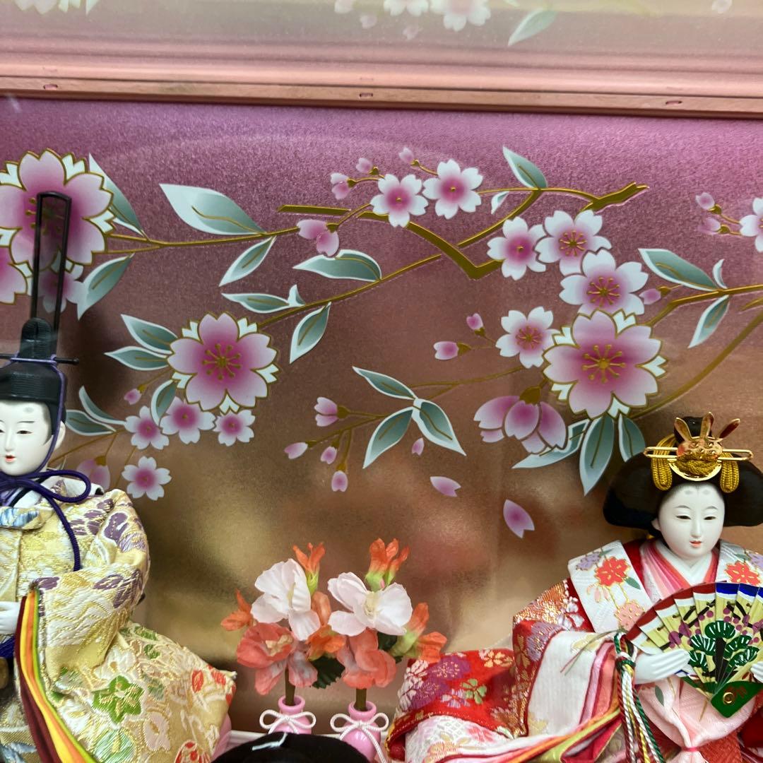 お値下げしました。久月アクリルケース入り雛人形五人飾り