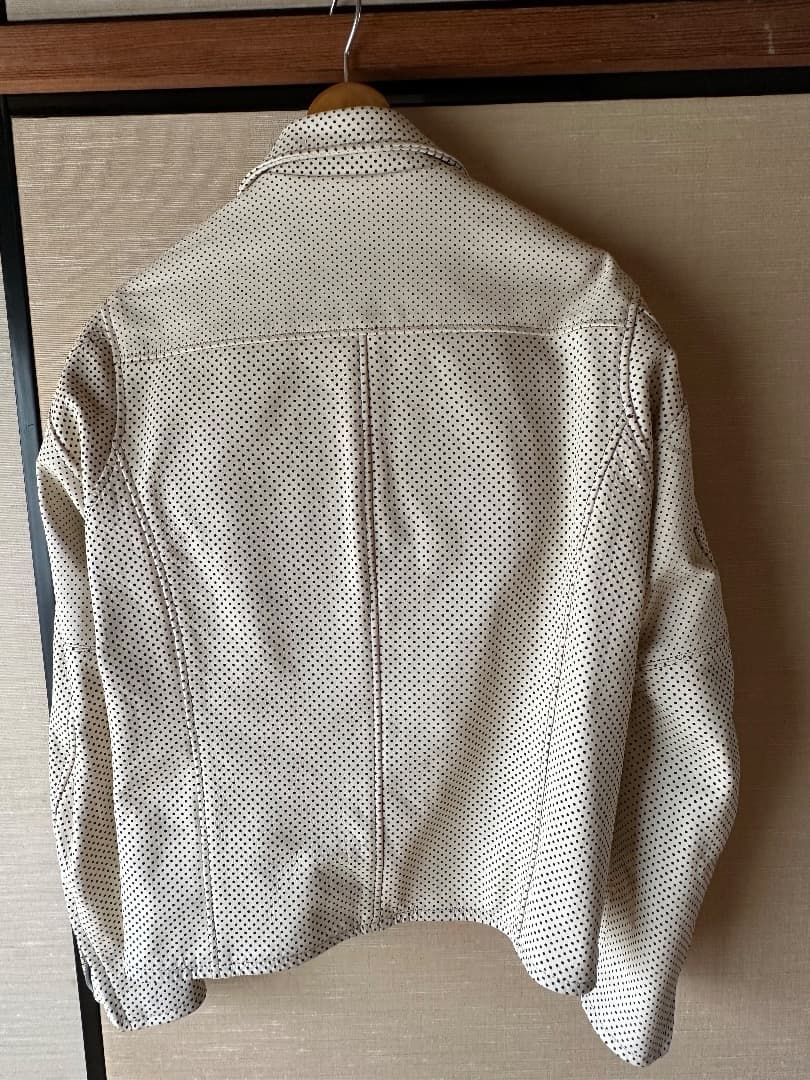 カドヤ　パンチングレザージャケット　RCR-PL / アイボリー