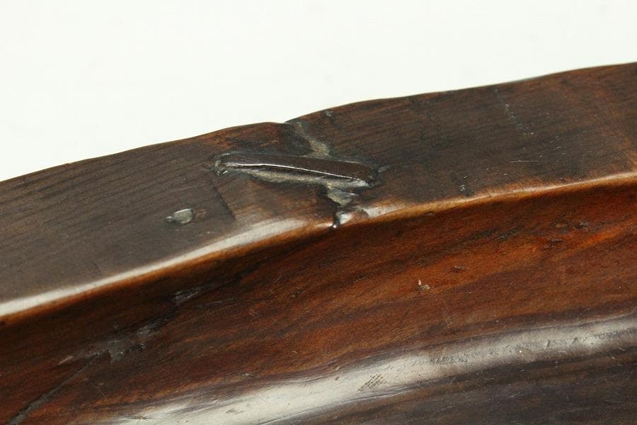 老松 古材 刳り貫き 楕円形 盆 煎茶 詫び寂(K-RC950)