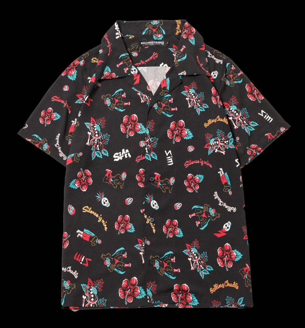 sim ライフイズレスリング ROLLING CRADLE アロハシャツ