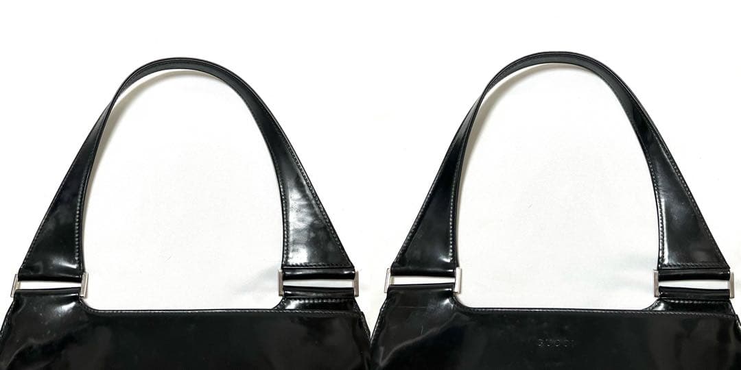 GUCCI グッチ ワンショルダー バッグ エナメル ブラック 黒 希少デザイン
