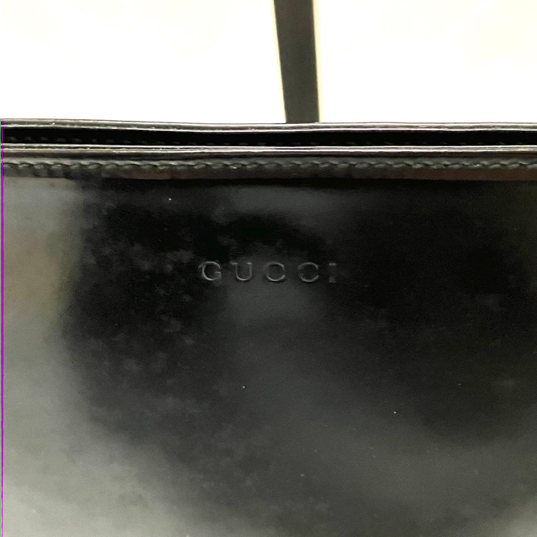 GUCCI グッチ ワンショルダー バッグ エナメル ブラック 黒 希少デザイン