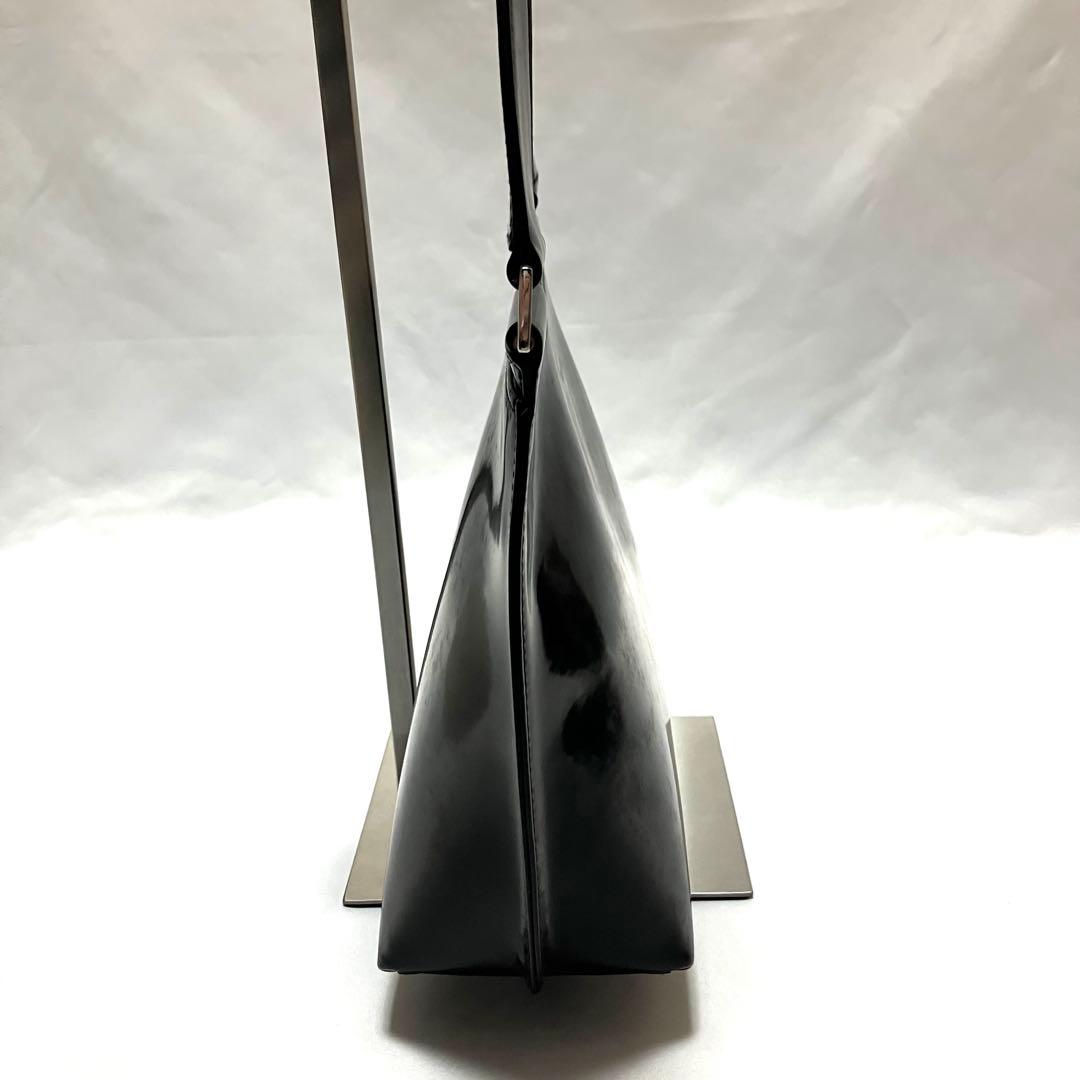 GUCCI グッチ ワンショルダー バッグ エナメル ブラック 黒 希少デザイン