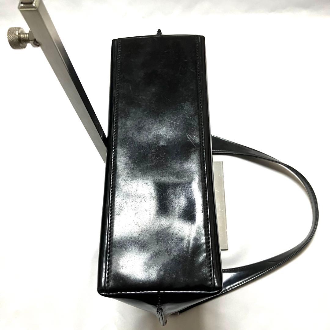 GUCCI グッチ ワンショルダー バッグ エナメル ブラック 黒 希少デザイン