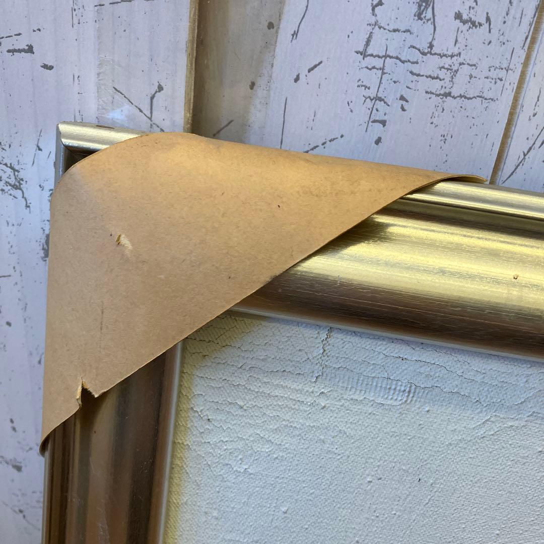 ヴィンテージ 大判 風景画 絵画 油絵 油彩画 舟 帆船 額縁 額装 インテリア