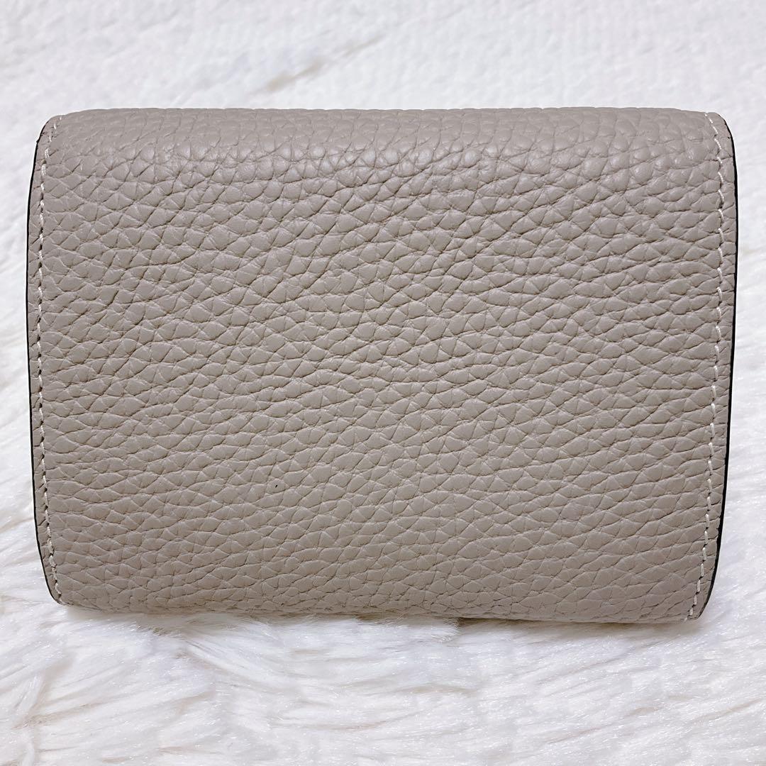 ♡超極美品♡ボナベンチュラ 三つ折り財布 スモールウォレット グレージュ ピンク