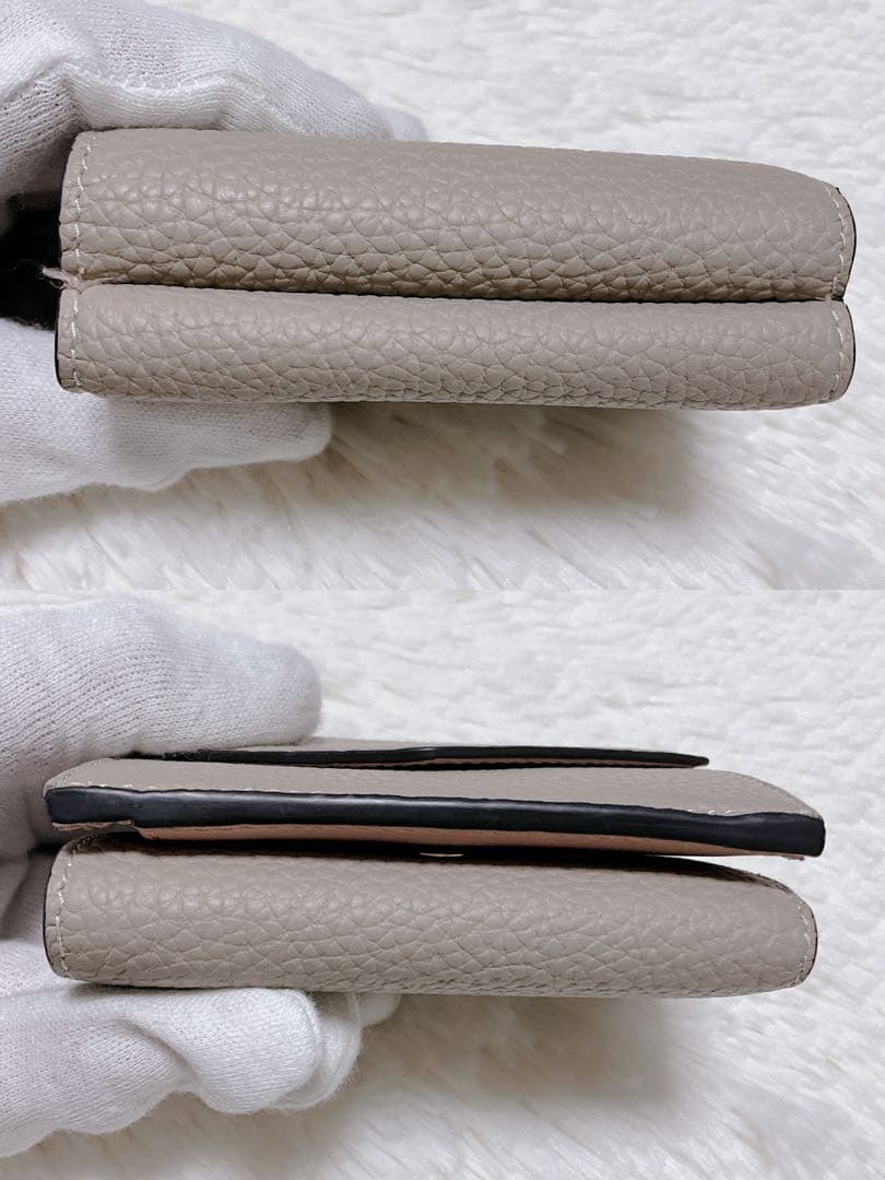 ♡超極美品♡ボナベンチュラ 三つ折り財布 スモールウォレット グレージュ ピンク