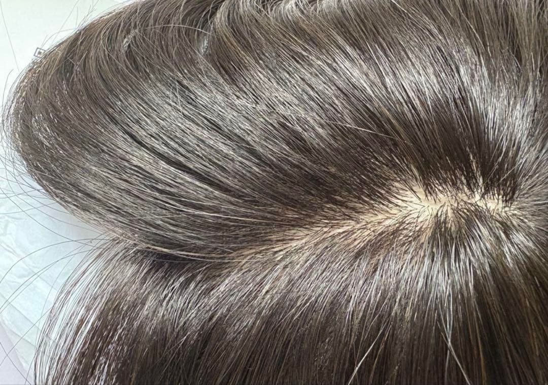 百合子ウィッグ　ショートヘア用ヘアピース　スキンレースタイプ レミー人毛100%