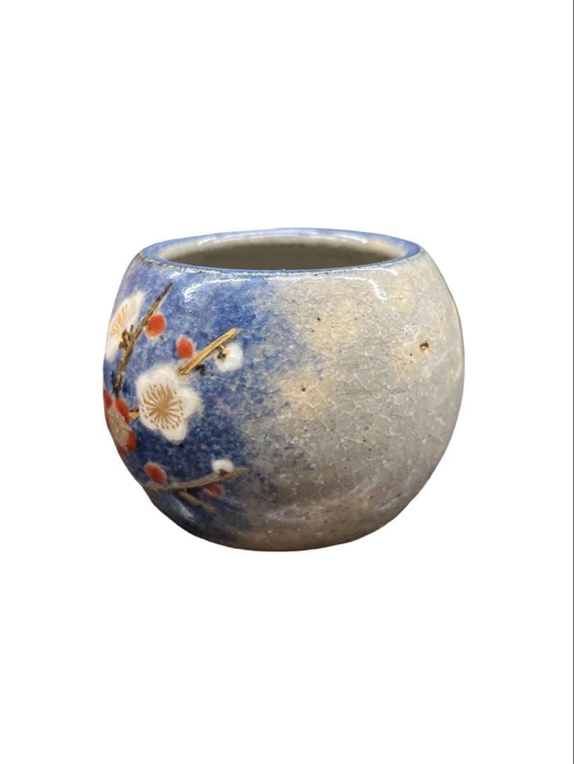 蓋置　紅白梅に月見兎　茶道具