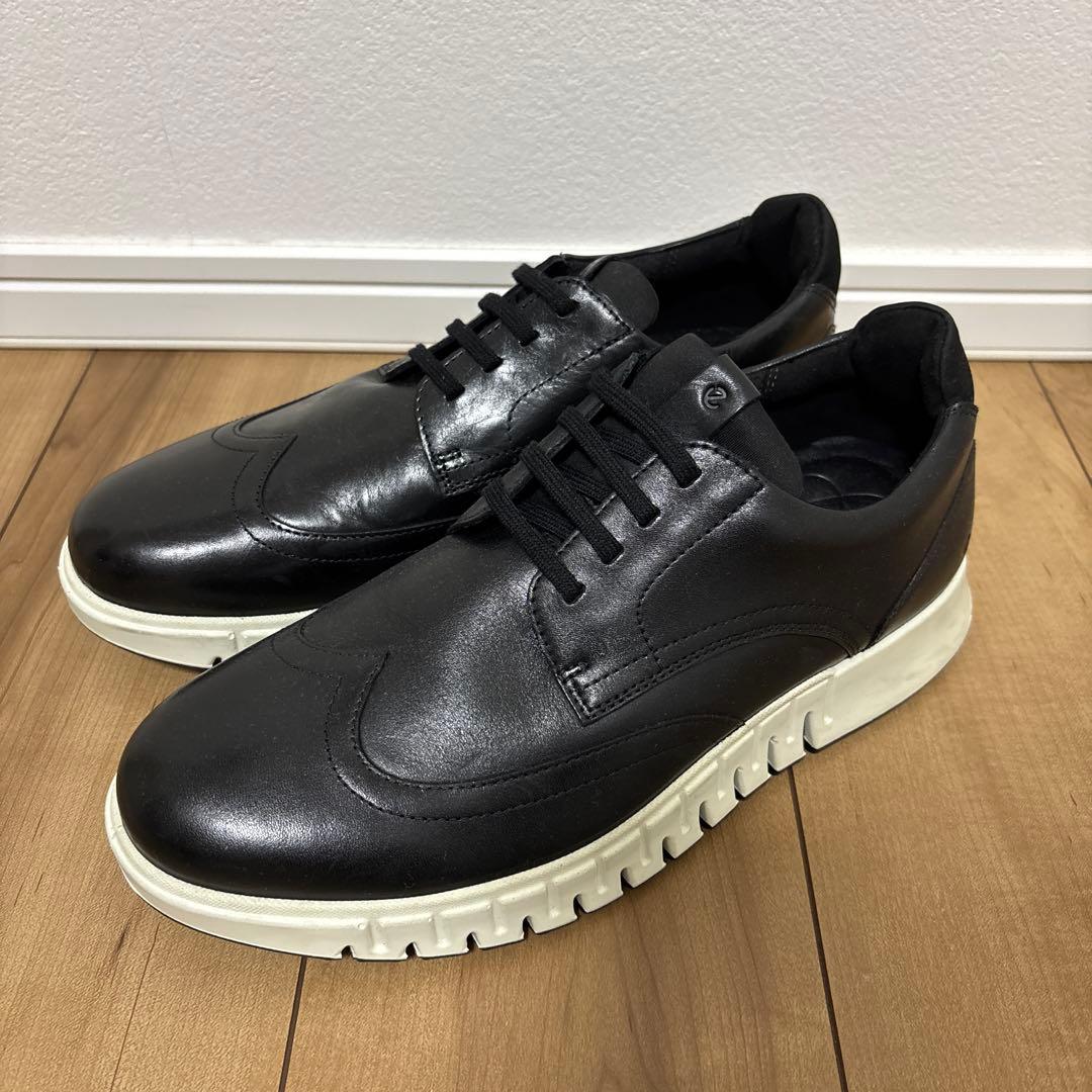 ☆ecco☆ブラックレザーウィングチップシューズ 43