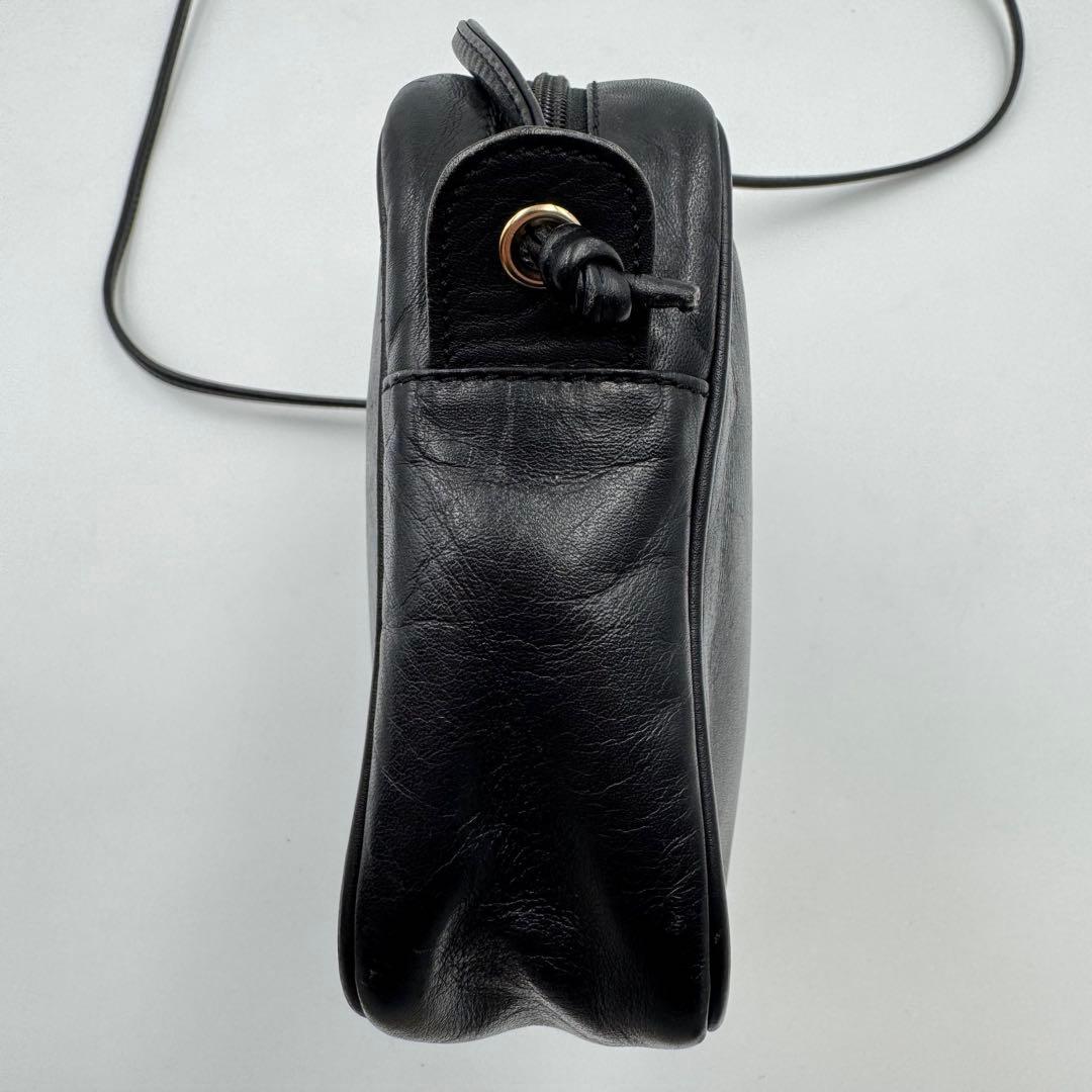 LOEWE ショルダーバッグ　ブラック　レザー　アナグラム　ヴィンテージ