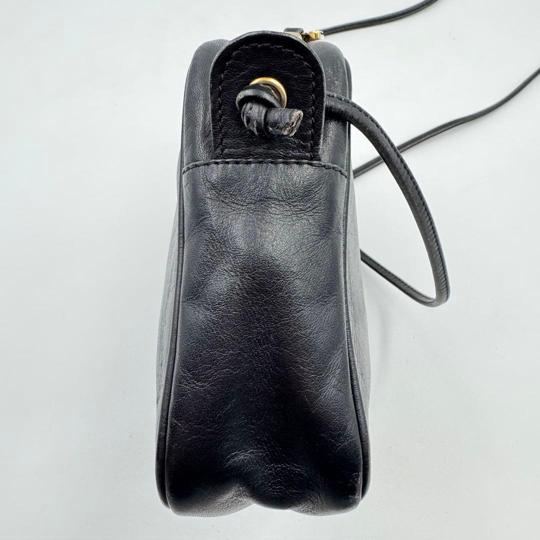 LOEWE ショルダーバッグ　ブラック　レザー　アナグラム　ヴィンテージ