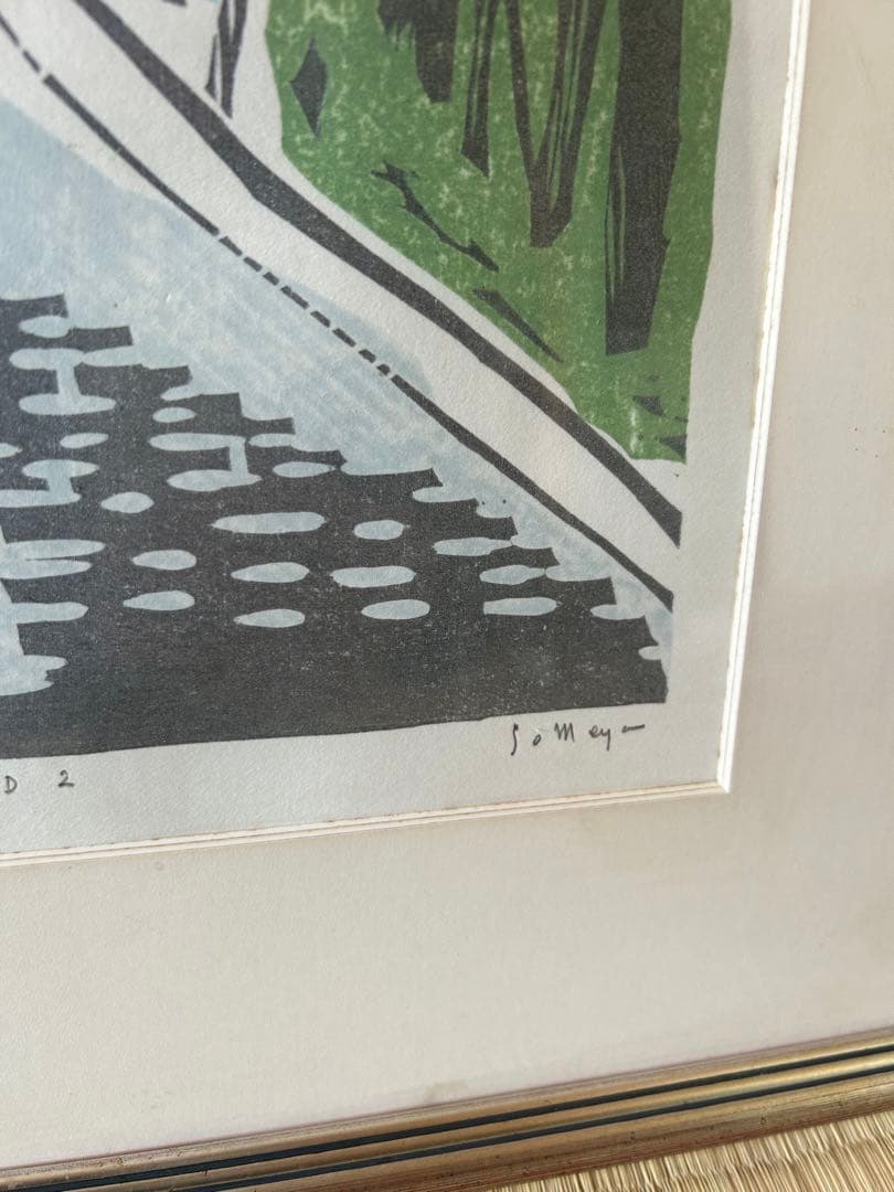 染谷ひさお　木版画「ENGLAND」　31/300