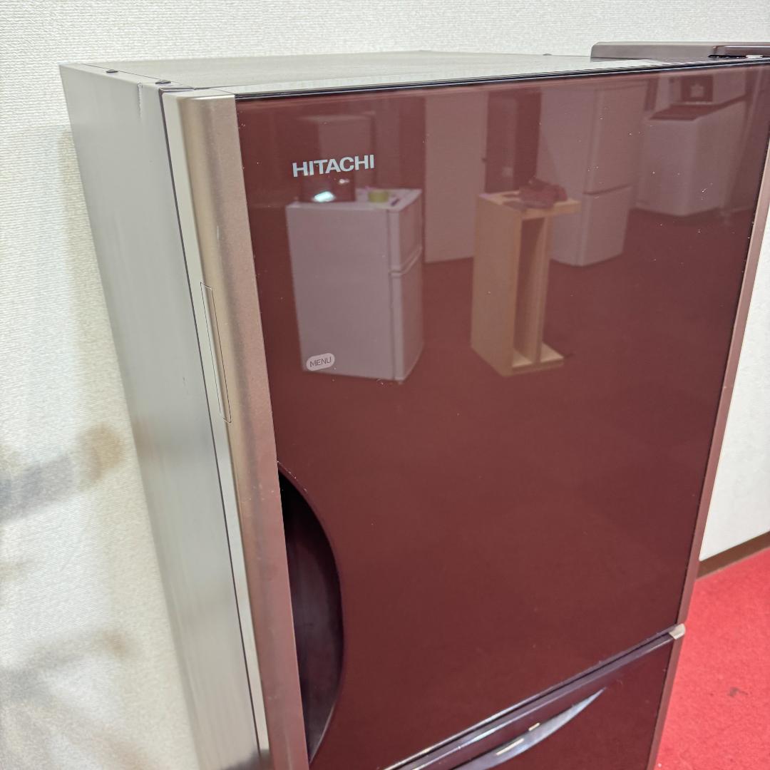 東京23区送料無料　美品日立3ドア冷蔵庫265L　ガラストップ　清掃/除菌済み