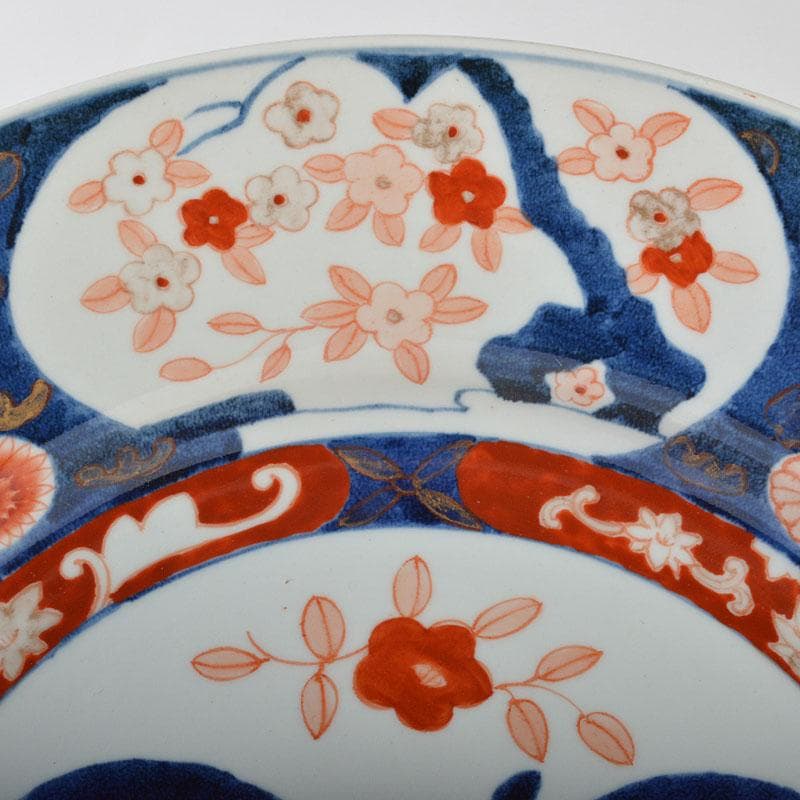 伊万里焼　古伊万里　染錦花文　飾皿　大皿　D　R4606B