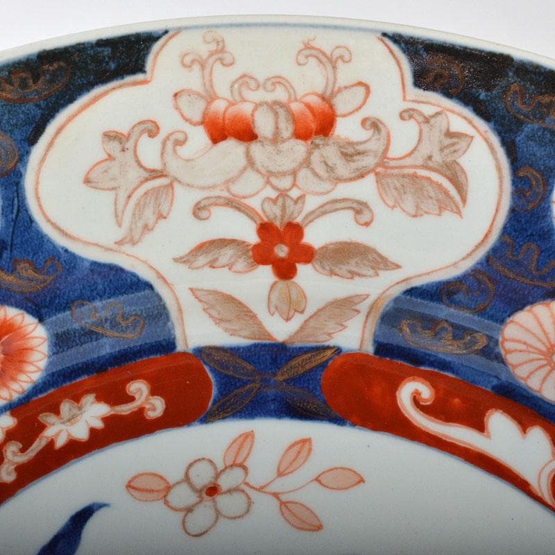 伊万里焼　古伊万里　染錦花文　飾皿　大皿　D　R4606B