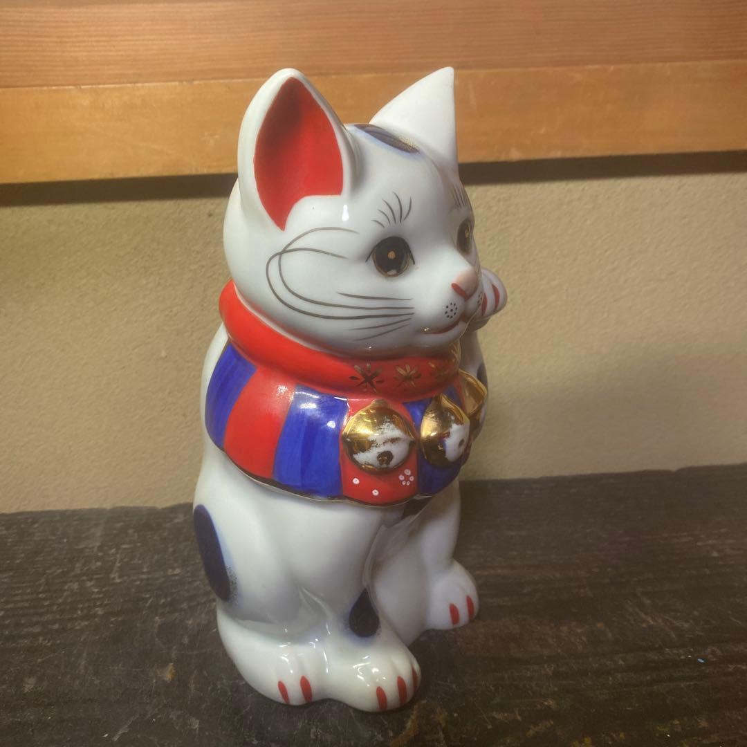 陶器製 招き猫 置物 約23cm11cm12cm