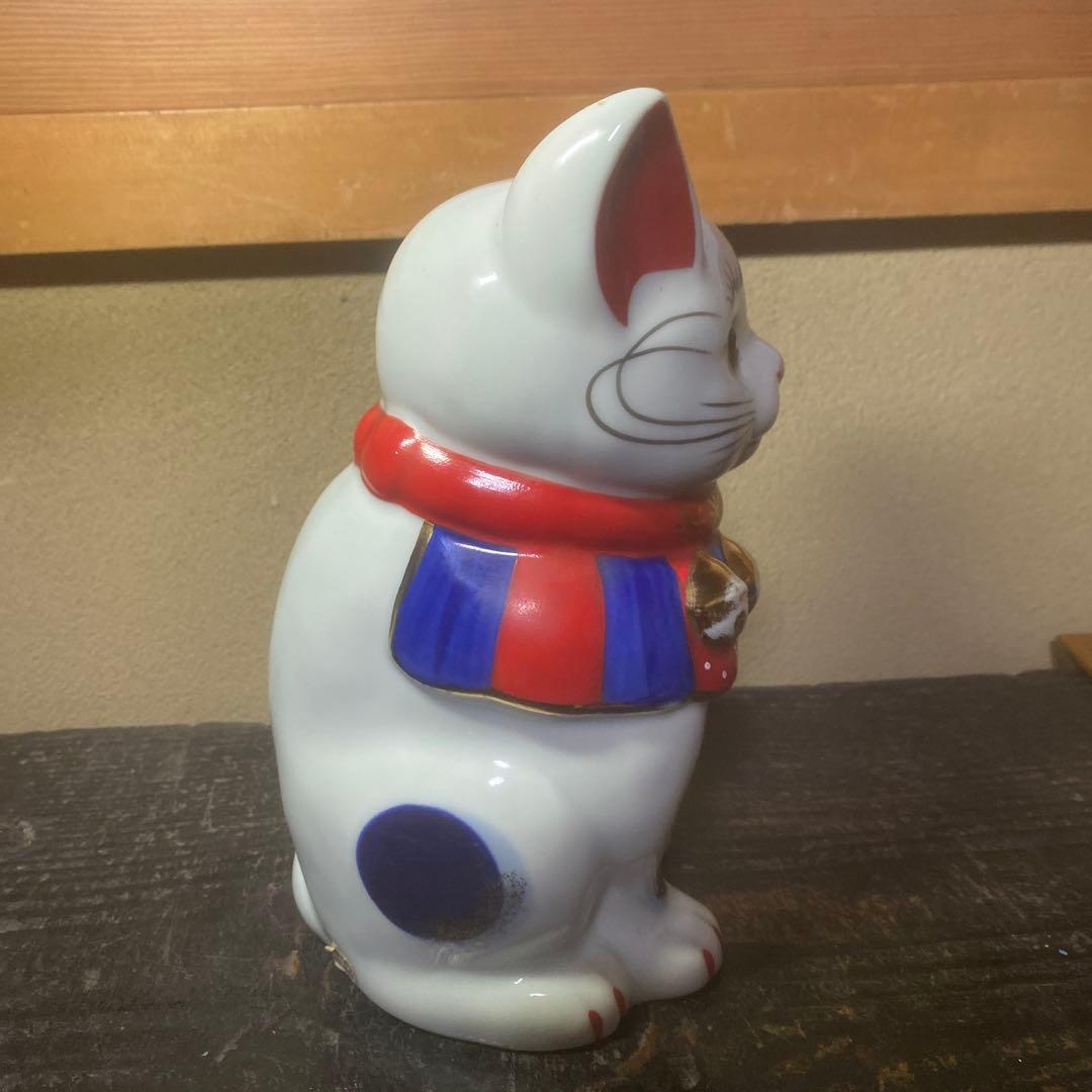 陶器製 招き猫 置物 約23cm11cm12cm