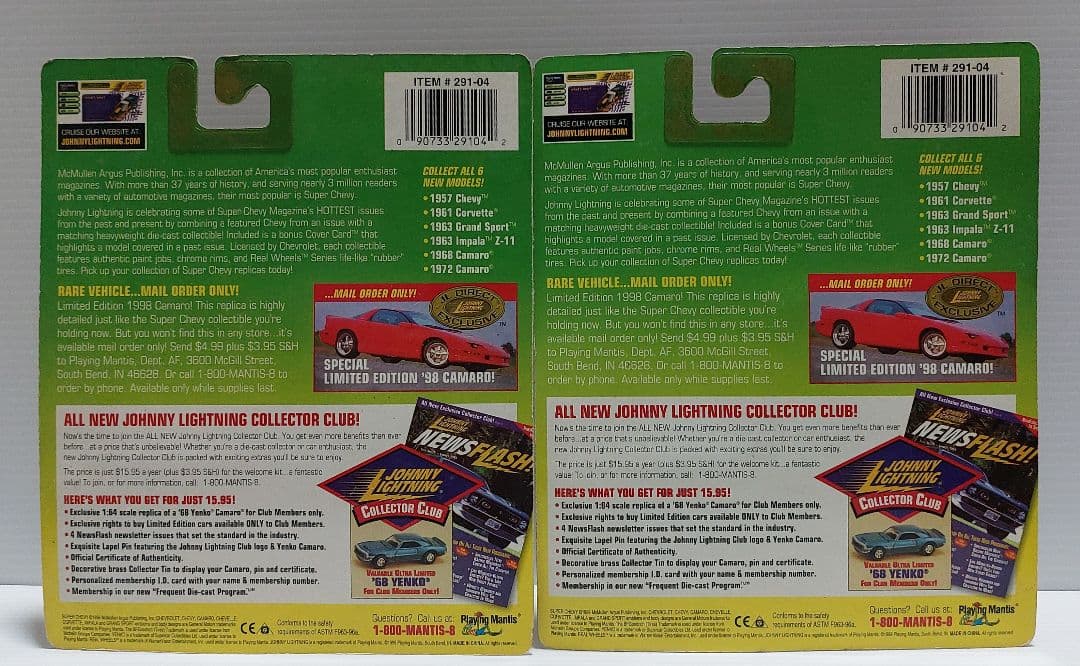 【1999/6台まとめ売り】ジョニーライトニング スーパーシェビー ミニカー
