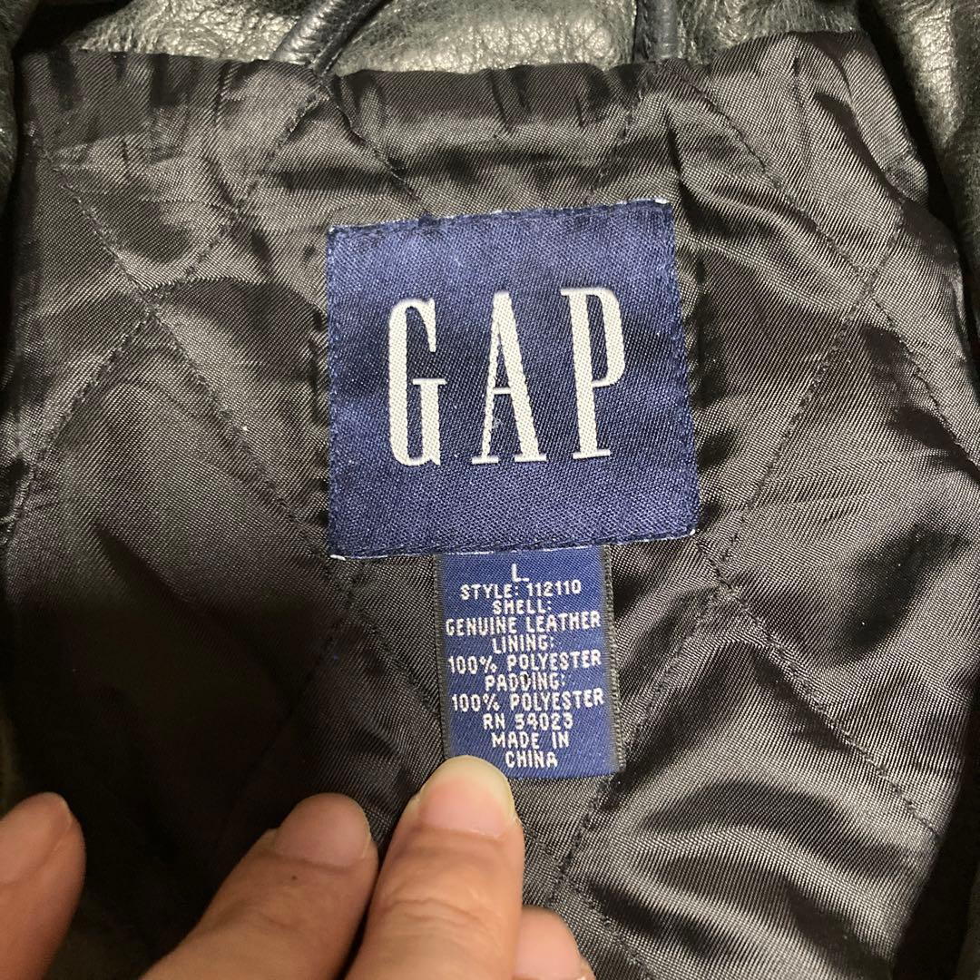 ビンテージ　オールドギャップ レザーさジャケット ブラック L